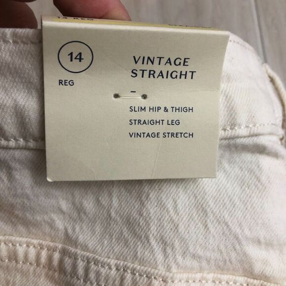 Universal Thread NWT Women's Cut Knee Off White Jeans Size 14 Vintage Straight - Picture 4 of 16